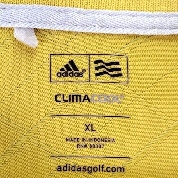 Adidas Golf Polo Shirt Men's XL Yellow ClimaCool Short Sleeve Performance - Picture 6 of 16